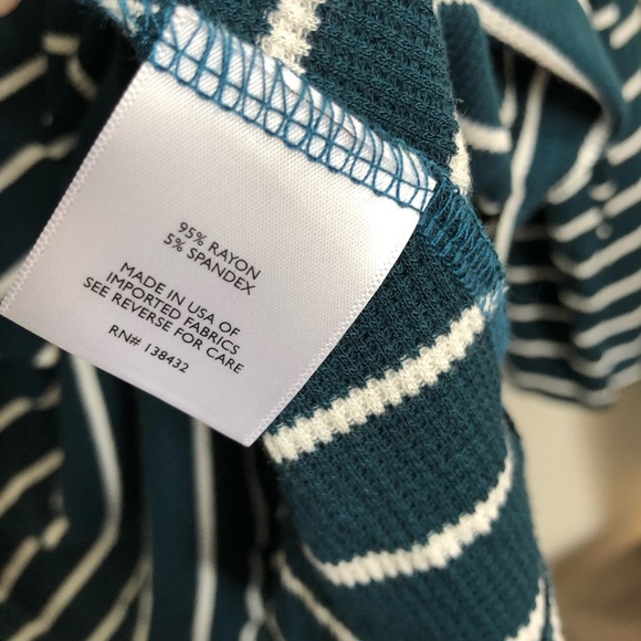 Modcloth Striped Knit Henley Top Long Sleeve Shirt Scoop Neck Plus Size 3X - Picture 6 of 8